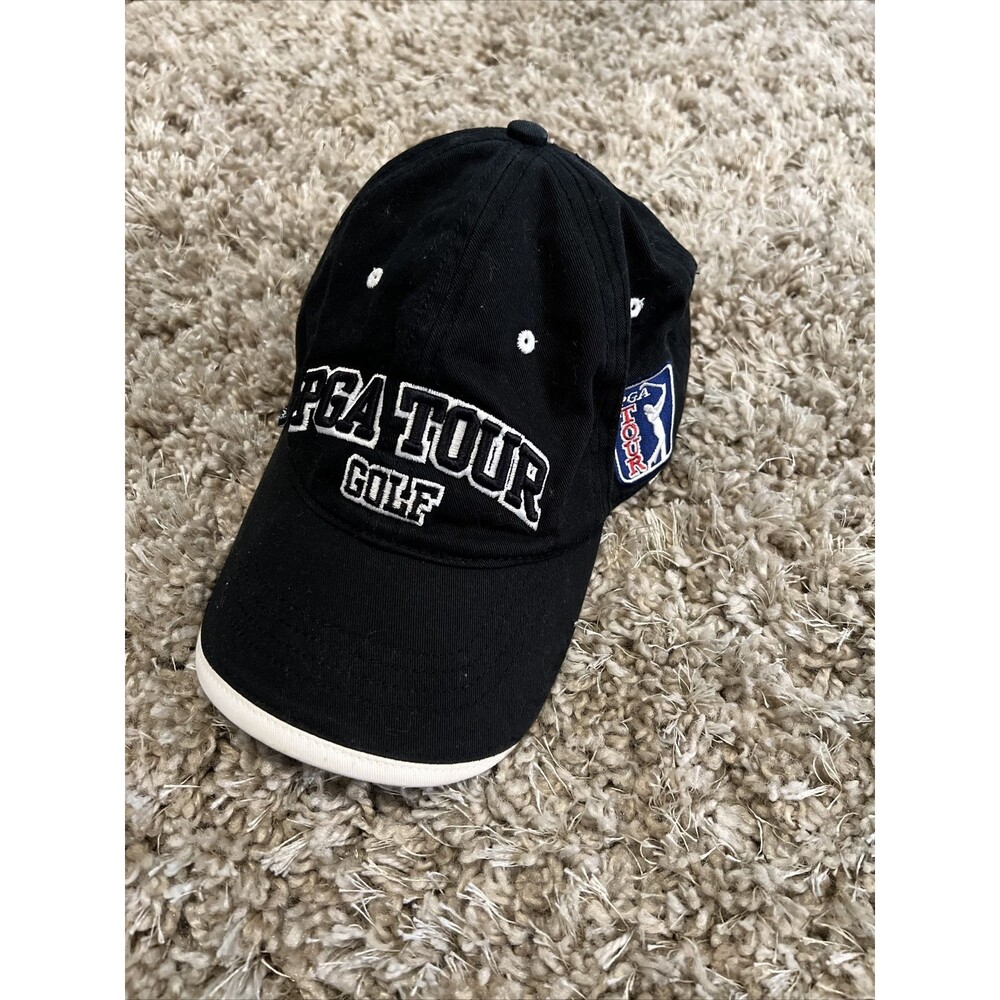 MERKLEY HEADGEAR Vintage PGA Tour Black Golf Hat 100% Cotton Adjustable